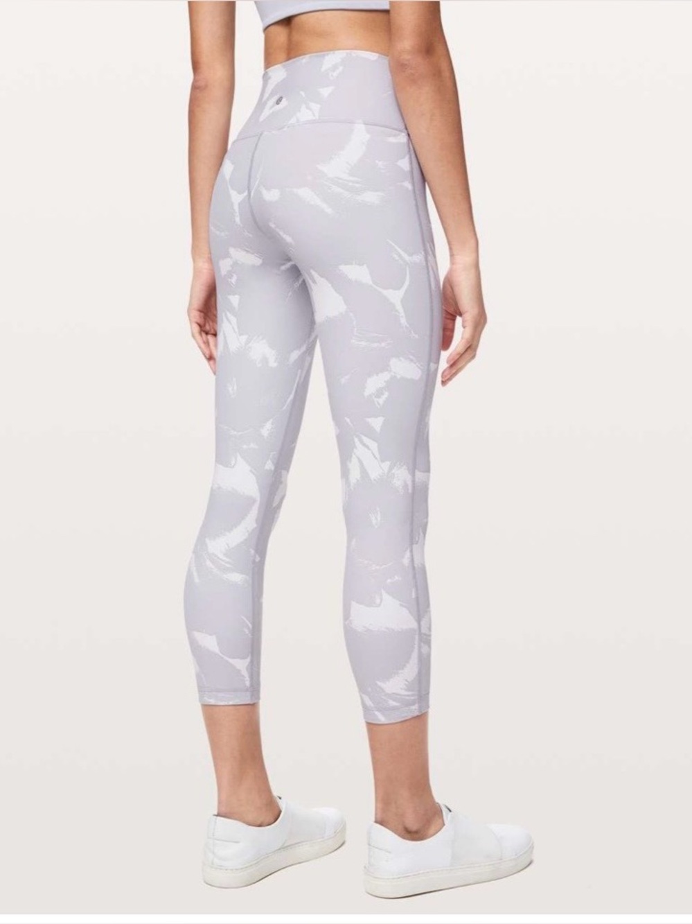 Lululemon Wunder Under Tight 25” Flower Pop White Silver Lilac Leggings Size 6